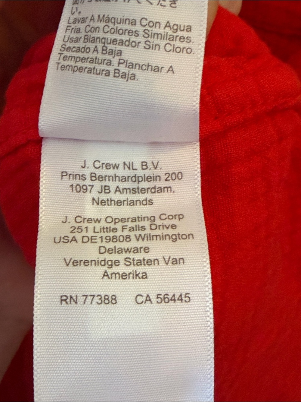 J. Crew Factory Red Long-Sleeve Button-Down Shirt - Picture 7 of 8